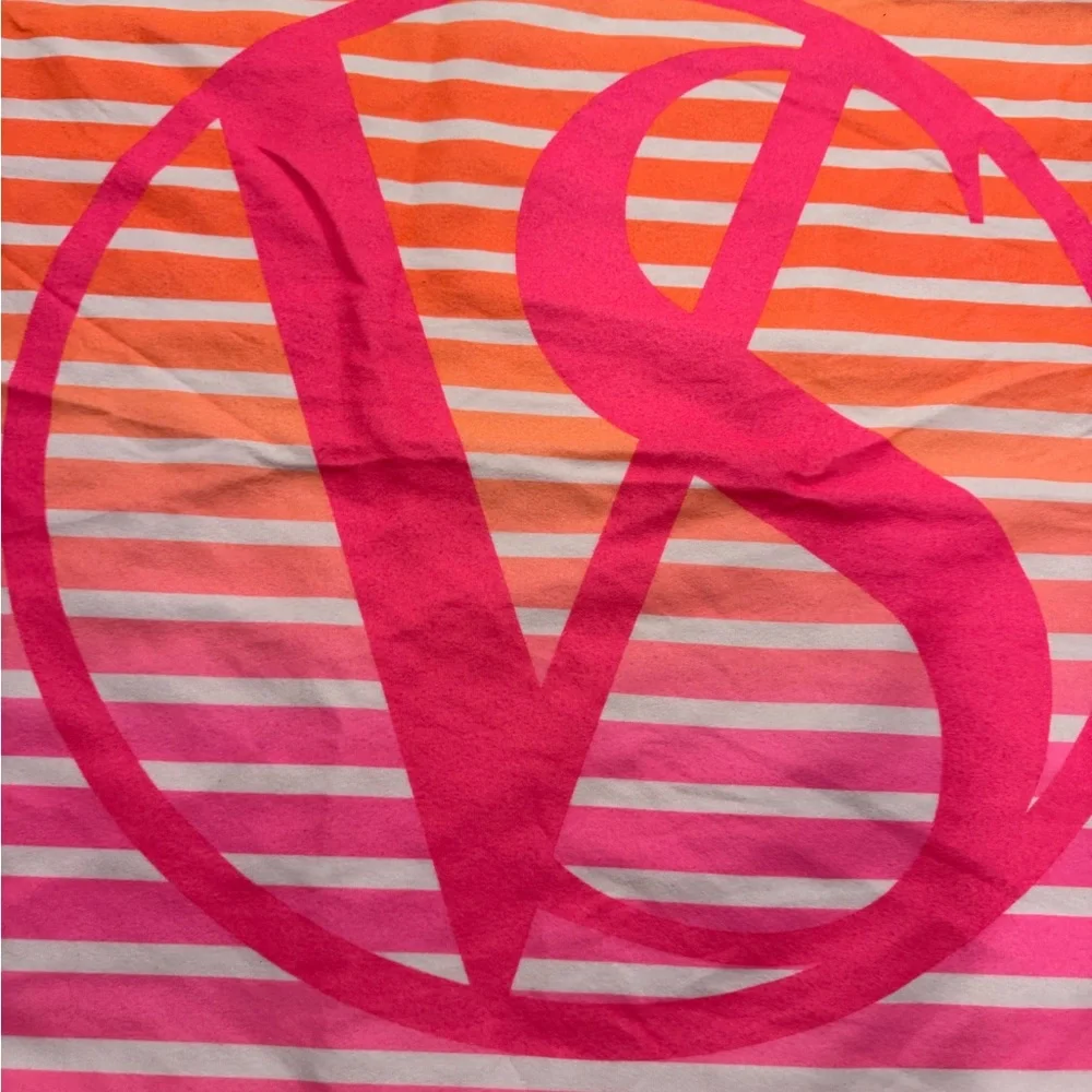 Victoria's Secret Pink, Yellow and Orange Striped Beach Blanket